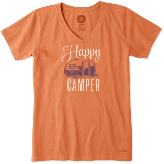 Life Is Good Women's Happy Camper Crusher Vee - Life Is Good. Women's Crusher Vee - All (570x570), Png Download