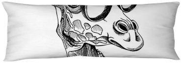 Giraffe Portrait In A Glasses And With Scarf - Illustration (400x400), Png Download