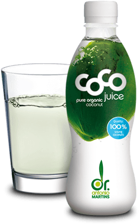 Coconut Water With Glass Pure Kokoswasser Pur Glas - Dr Martins Coco Juice Organic Coco Juice (315x489), Png Download