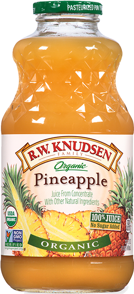 Organic Pineapple - Rw Knudsen Juice, Pear - 32 Fl Oz (300x615), Png Download
