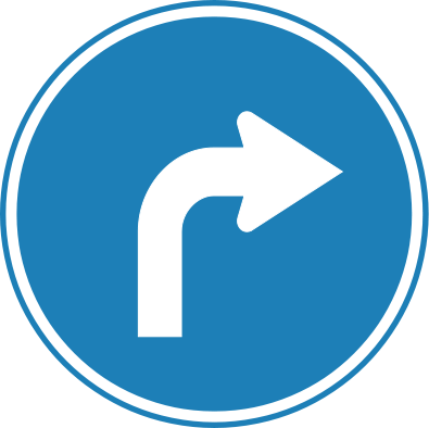 Rightturn - Turn Right Sign (395x394), Png Download