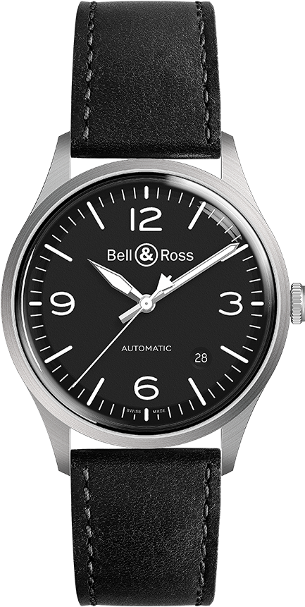 Bell & Ross Watch Vintage Br V1-92 Black Steel (585x1050), Png Download