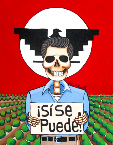 "cesar Chavez" By John Huerta - Cesar Chavez Dia De Los Muertos (750x500), Png Download