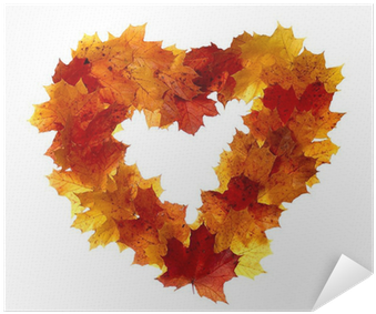 Heart-shaped Frame Of Colorful Maple Leaves Isolated - Heart (400x400), Png Download