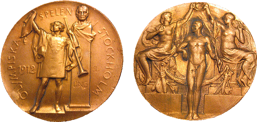 1912 Stockholm Gold, Silver, Bronze Medals - Zenone Imperatore (900x400), Png Download