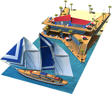 Icon-sailing Boat Pier - Sailboat (360x360), Png Download