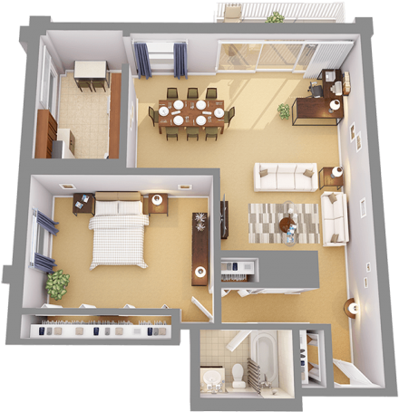 The Woodmont One Bedroom Apartment In Rockville, Md - Woodmont Congressional Tower Apartments (640x499), Png Download