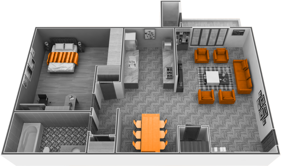 Ask About Our Platinum Apartment Upgrade Scope - Bathroom (1024x634), Png Download