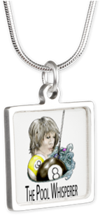 Hard To Find 8 Ball, 9 Ball Rare Novelty Art Gifts, - Silver Square Necklace I Love Pokemon Go! Anime Poke (350x350), Png Download