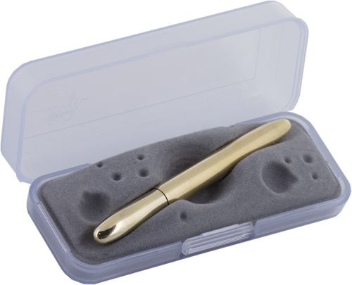 Here Is The Open Raw Brass Fisher Bullet Space Pen, - Fisher Space Pen #400raw (500x405), Png Download