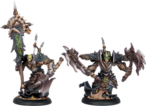 Bane Thrall Officer And Standard Bearer - Cryx Bane Thrall Officer & Standard Bearer (520x387), Png Download