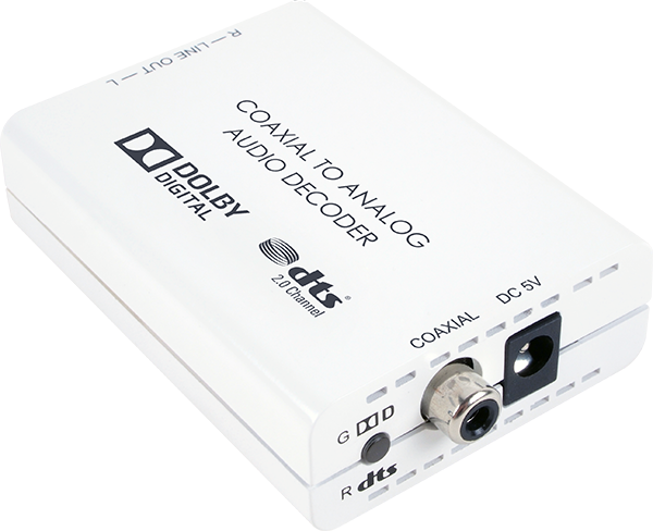 Coaxial To Stereo Audio Converter With Dolby Digital - Dolby Digital (600x488), Png Download