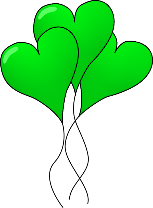 Clipart Birthday Heart - Green Heart Balloons Clipart (600x815), Png Download
