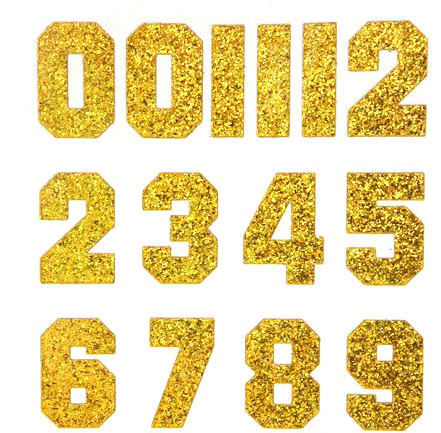 Glitter Png Image Transparent - Golden Glitter Numbers Png (450x448), Png Download