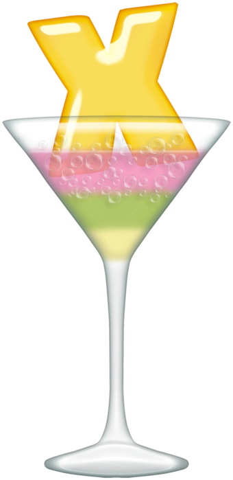 Copas Con Iniciales - Cocktail Of Letters (340x699), Png Download