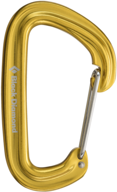 Black Diamond Neutrino Carabiner - Black Diamond Neutrino Wiregate Carabiner Yellow (480x480), Png Download