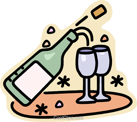 Copas De Champagne Y Las Botellas Libres De Derechos - Clipart Alkoholische Getränke (480x427), Png Download