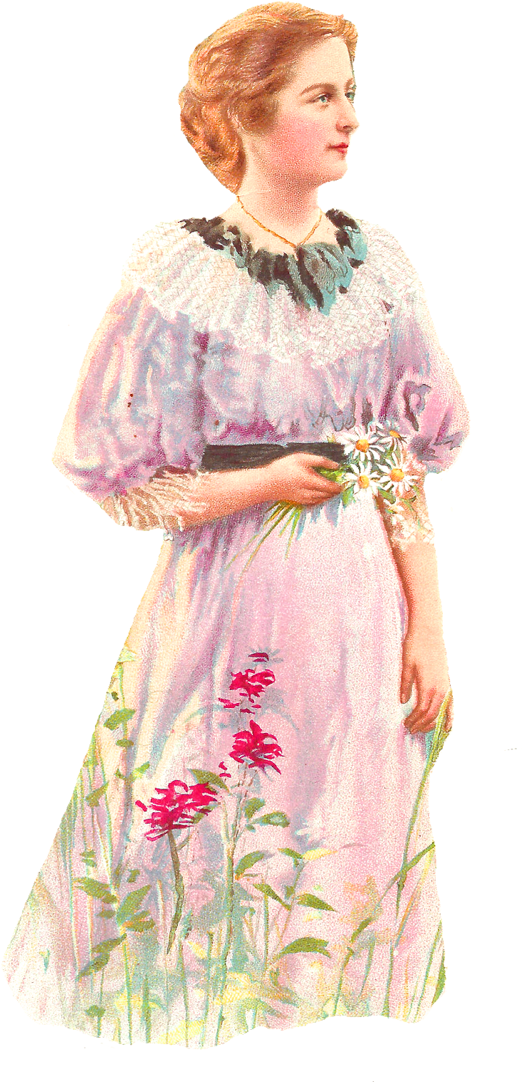Woman Vintage Image Digital Image - Vintage Clothing (794x1600), Png Download