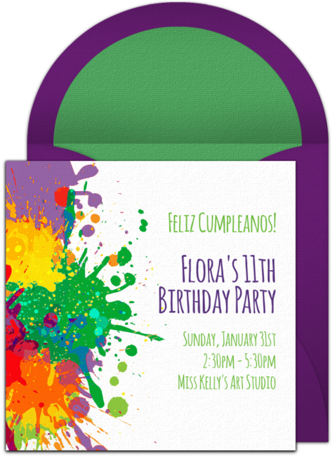 Paint Splatter Online Invitation - Paint (650x650), Png Download