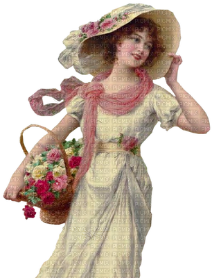 Femme Vintage Woman - Femme Vintage Png (306x400), Png Download