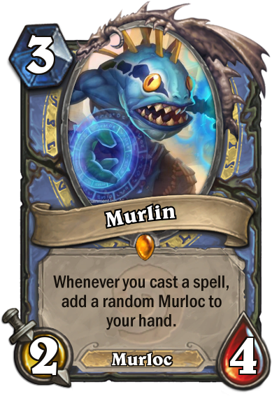 Murloc Mage Legendary, Murlin - 5 Mana 7 7 (400x573), Png Download