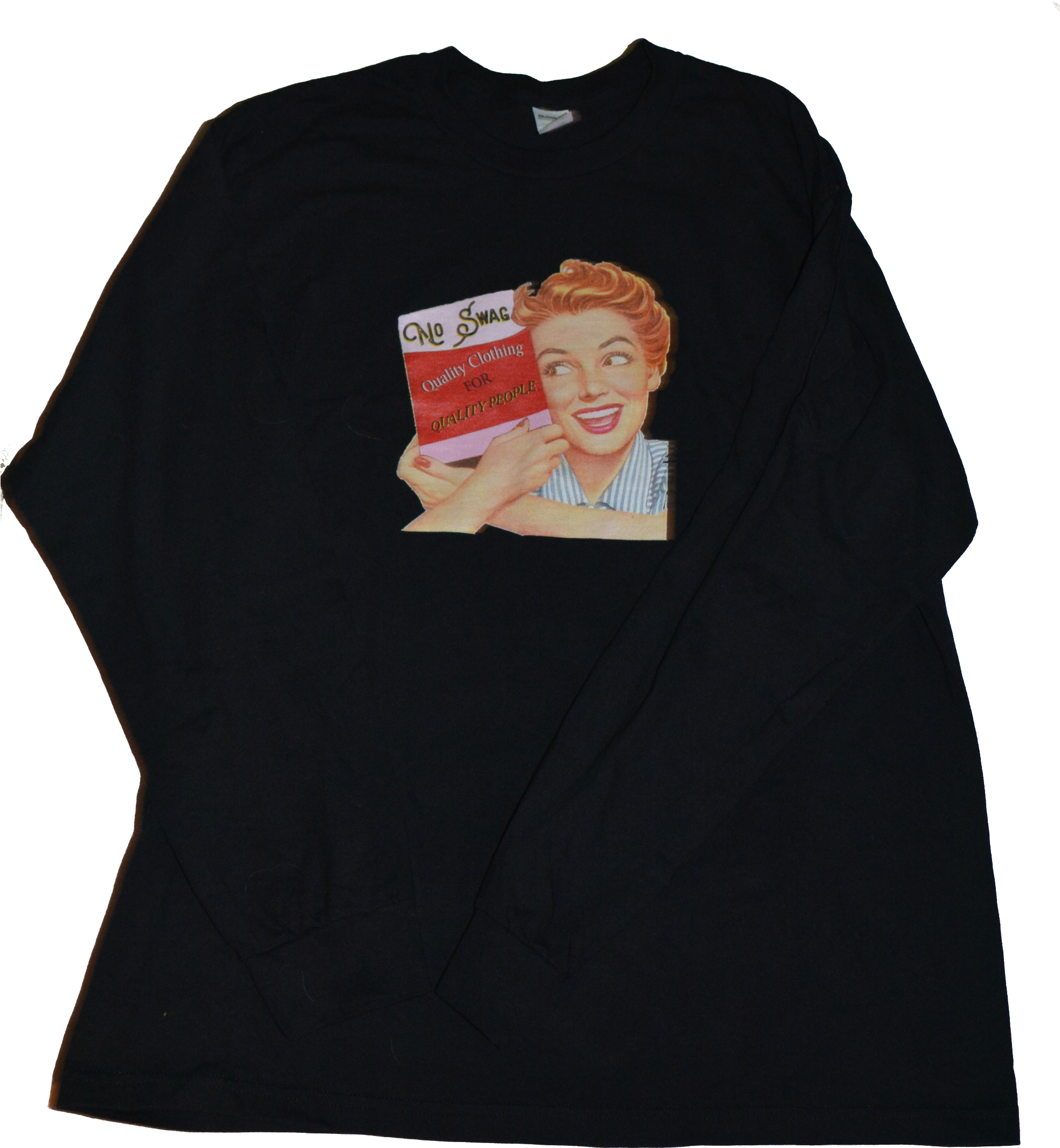 Image Of Vintage Woman Long Sleeve Black - Active Shirt (1967x2150), Png Download