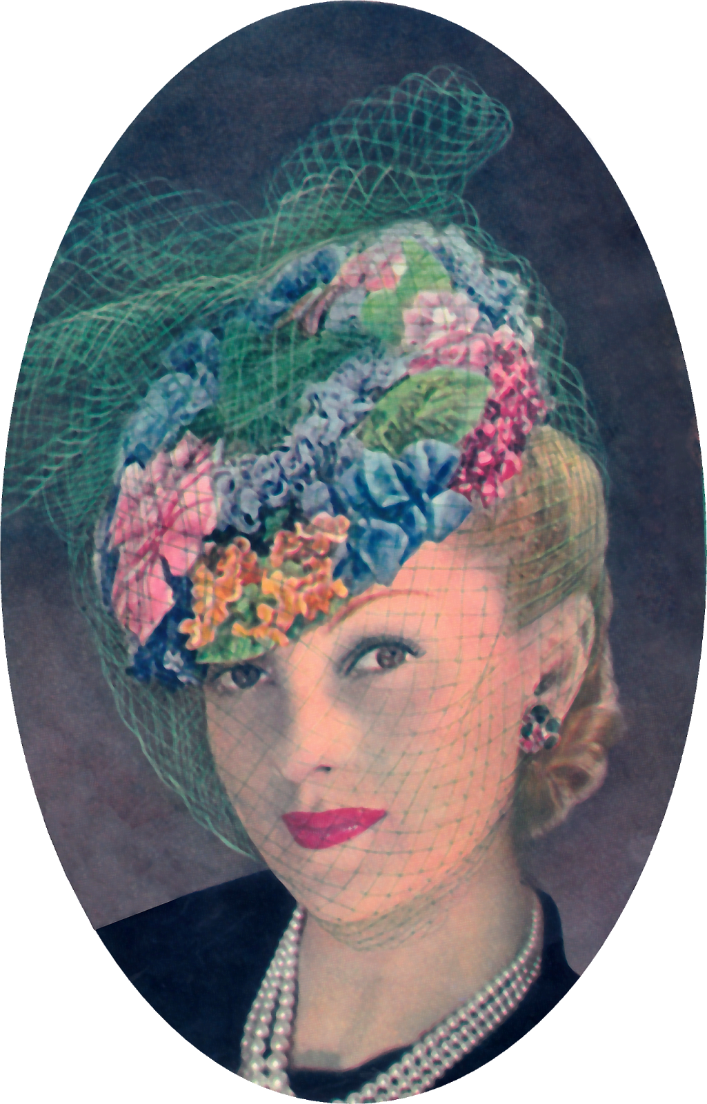 French Woman In A Flowered Hat Friday Vintage Freebie - Hat (1025x1600), Png Download