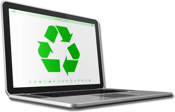 Laptop - Recycle (593x391), Png Download