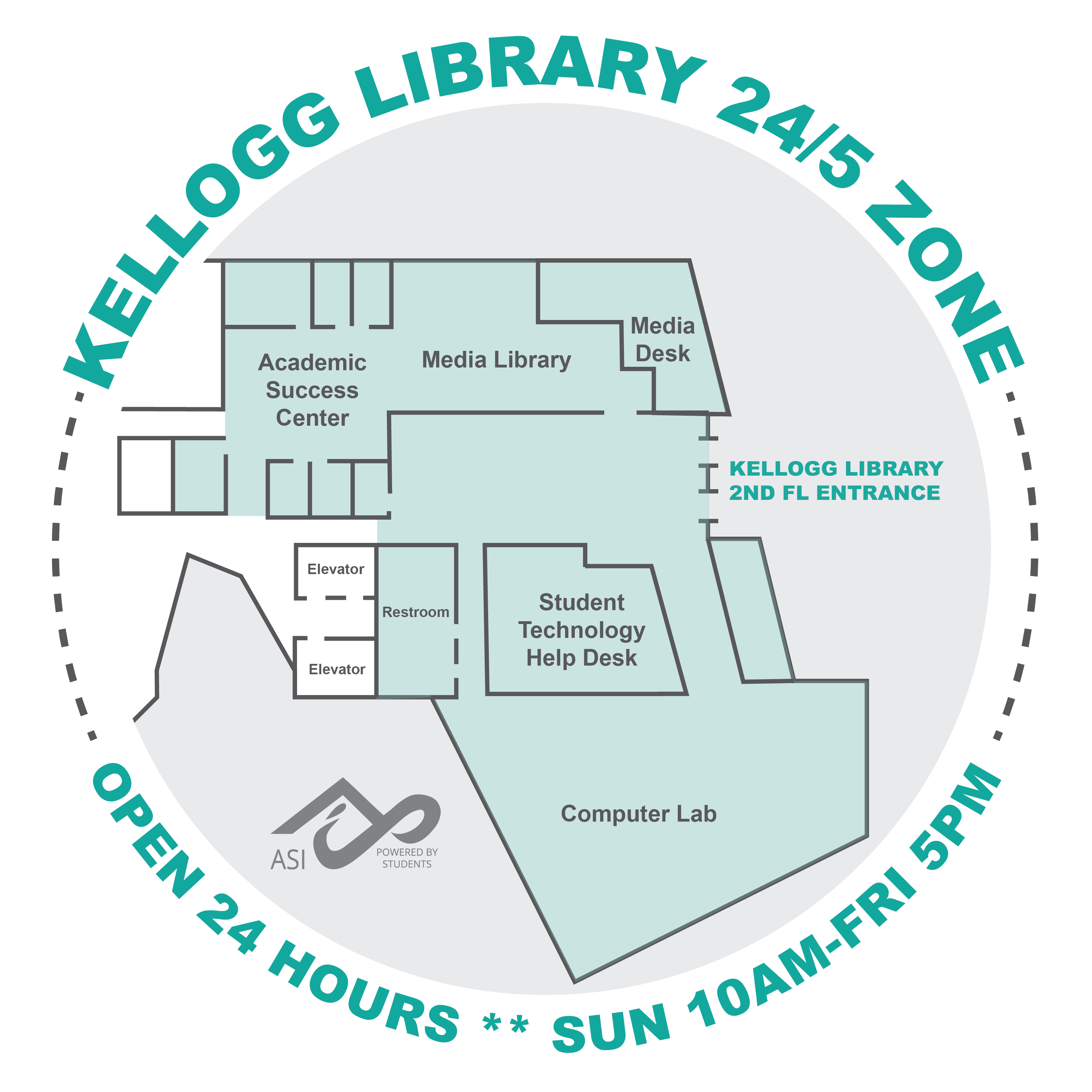 Kellogg Library 24/5 Zone - Kellogg Library (3150x3150), Png Download