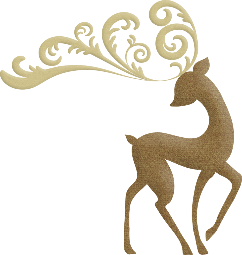Christmas Elegant Reindeer Clip Art - Elegant Christmas Reindeer Clip Art (973x1024), Png Download