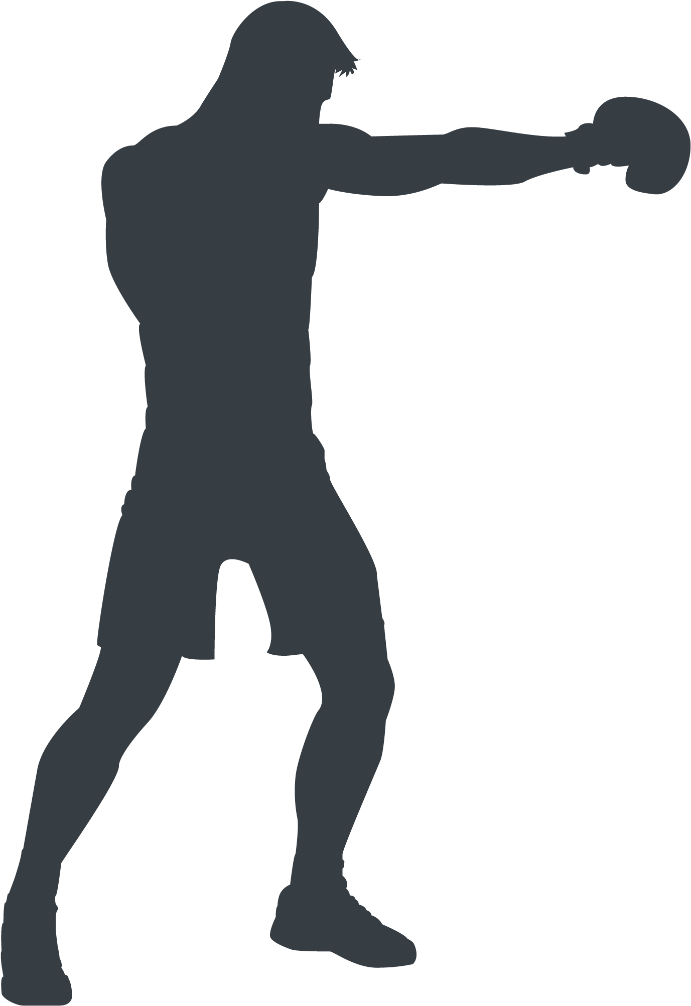 Athlete Silhouette - Boxing (2271x2021), Png Download