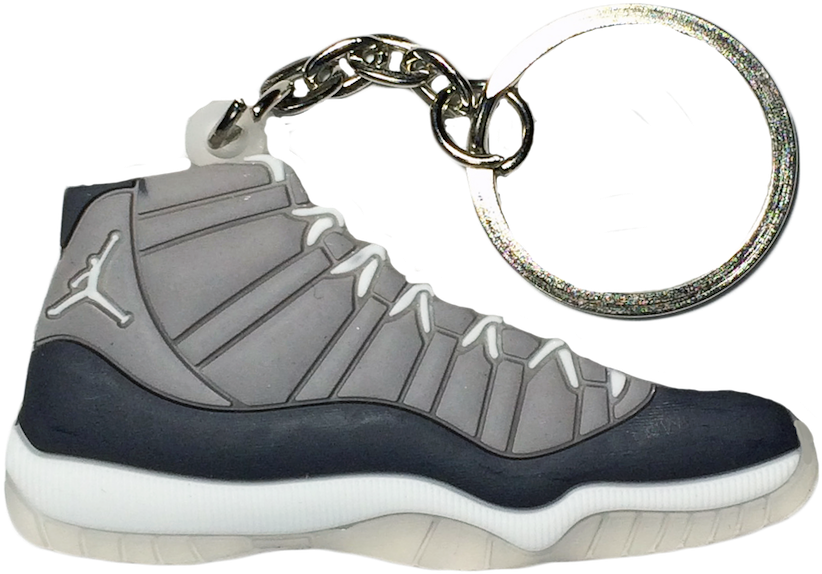 Sale - Nike Jordan 11 Xi Cool Grey 2d Flat Sneaker Keychain (1008x1008), Png Download