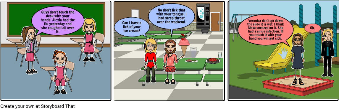 Germs - Cartoon (1164x385), Png Download