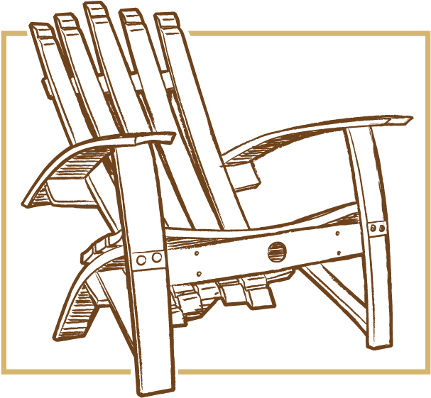 Wine Barrel Adirondack Chair - Wine Barrel Adirondack Chair Plans (650x584), Png Download