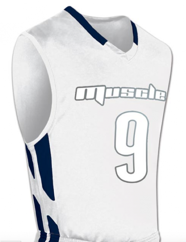 White Navy Womens Champro Dri Gear Basketball Jersey - White Red Jersey Basketball (800x800), Png Download