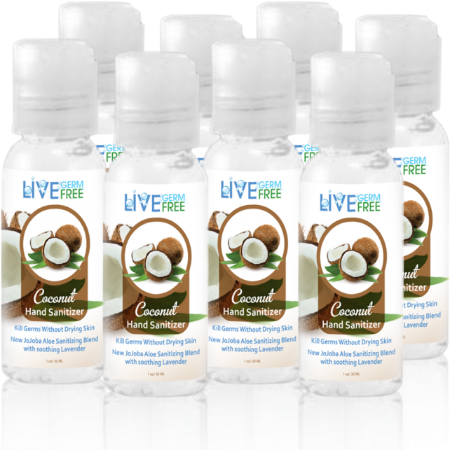 Live Germ Free 1 Oz Coconut - Live Germ Free Antibacterial Hand Sanitizer Gel Ut (700x700), Png Download