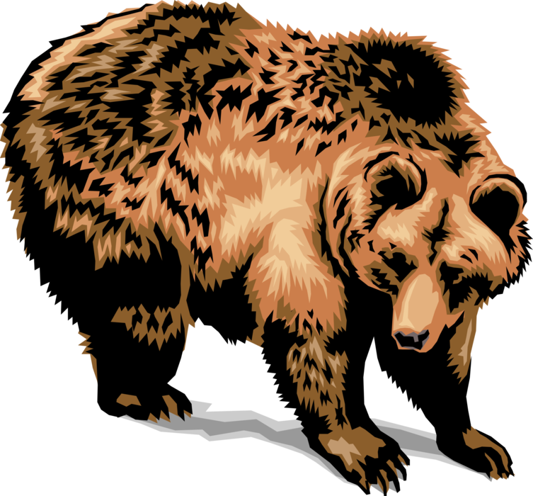 Grizzly Bear - Female Grizzly Bear Clipart (480x450), Png Download