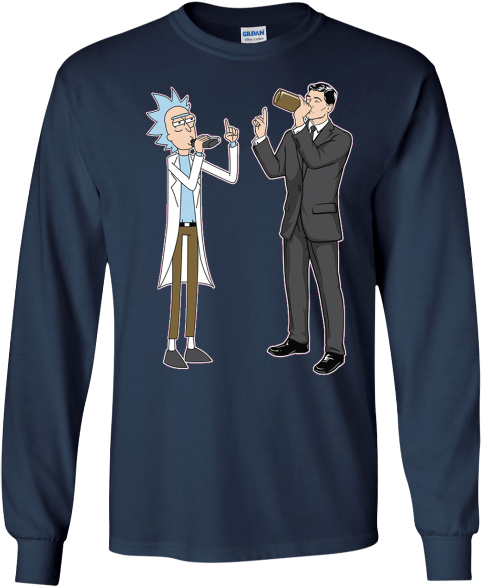 Rick And Archer Drink Wine Shirt, Hoodie, Tank - T-shirt (1155x1155), Png Download