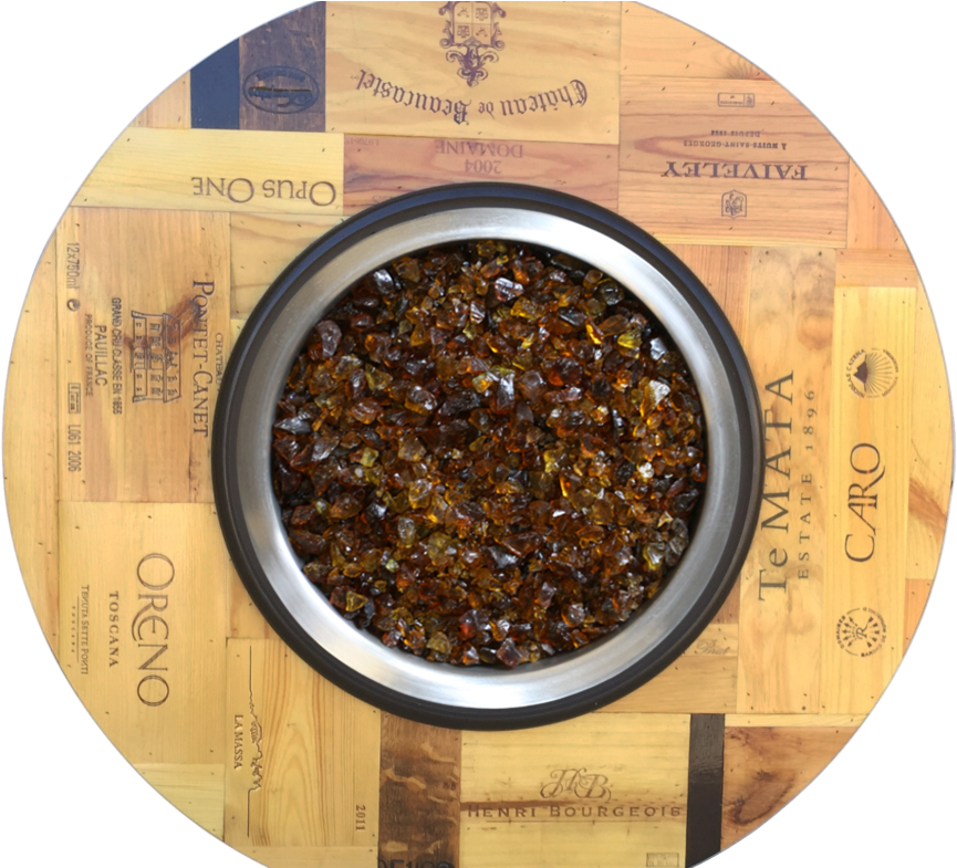 Wine Barrel Fire Pit Table Vintage Wine Box Top - Gravel (924x784), Png Download