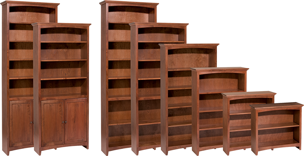 30″ Wide Bookcases - Whittier Wood Alder Mckenzie Antique Cherry 30" Wide (972x500), Png Download