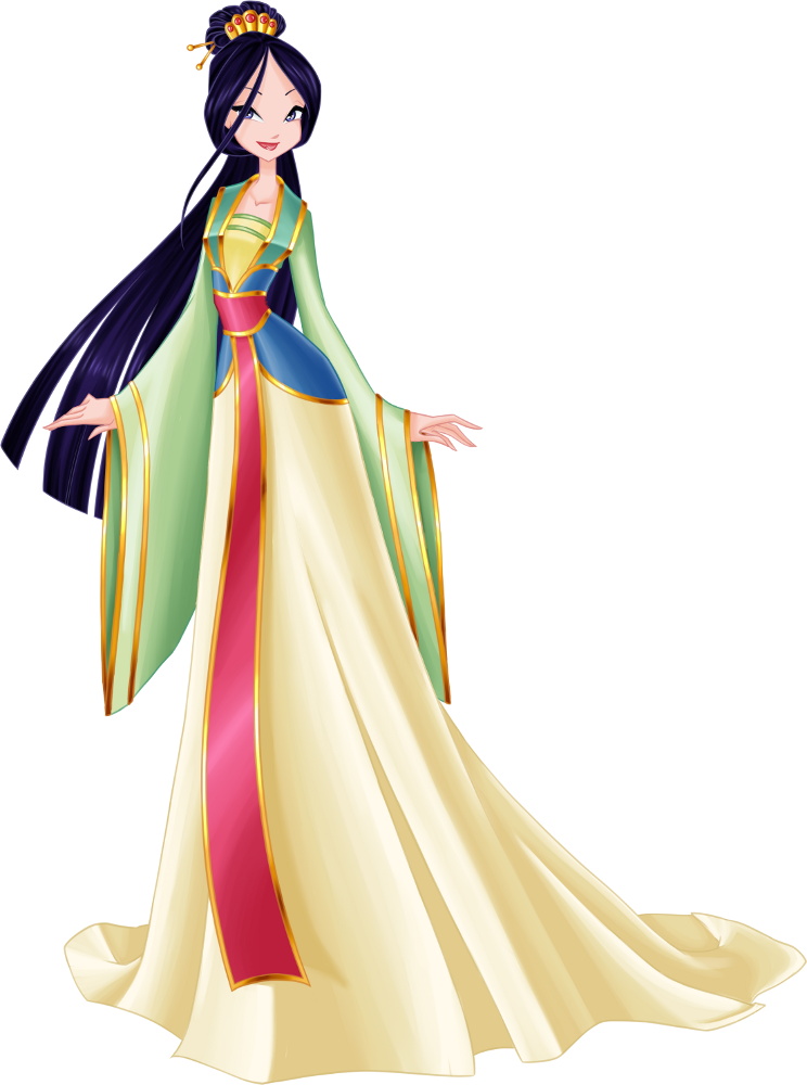 The Melody Mysterious As The Dark Side Of The Moon - Мулан В Стиле Аниме (744x1000), Png Download