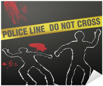 Crime Scene Tape Corpse Chalk Outline Poster • Pixers® - Chalk Outline (400x400), Png Download