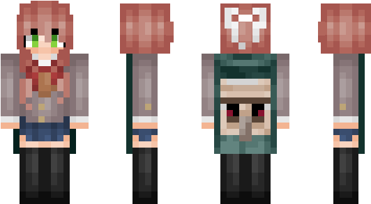Minecraft Skin Monikaddlc - Ddlc Monika Minecraft Skin (600x348), Png Download