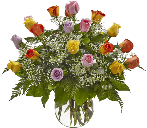 Two Dozen Mixed Rose Arrangement • $69 - Bloemstukken (500x611), Png Download
