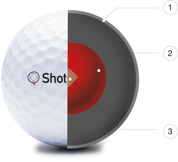 Shot Genius Ball - Gps Golf Ball (600x538), Png Download