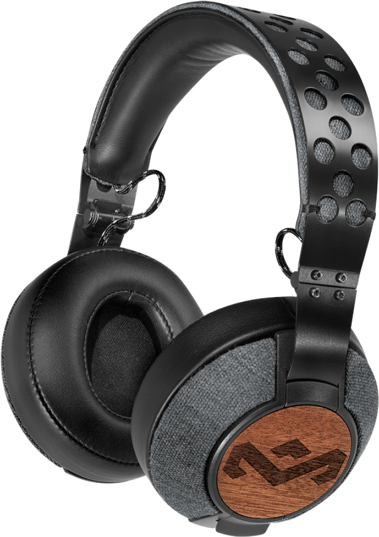 Over-ear Headphones - House Of Marley Liberate Xl Over-ear Headphones (black) (1100x1100), Png Download