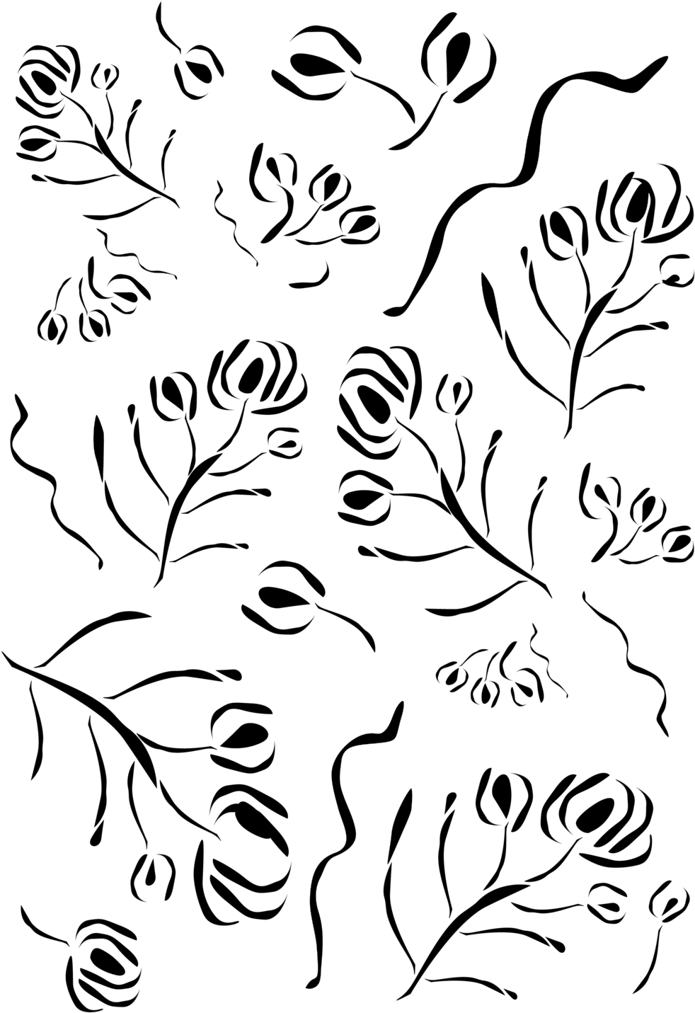 Falling Leaves Stencil Orig - Nasdaq:orig (1000x1484), Png Download