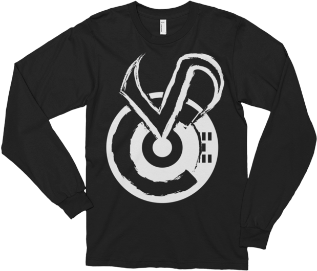 Long Sleeve T-shirt W/white Logo Outline - Long-sleeved T-shirt (640x640), Png Download