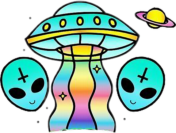 Alien Clipart Rainbow - Wish You Were Weird (574x434), Png Download