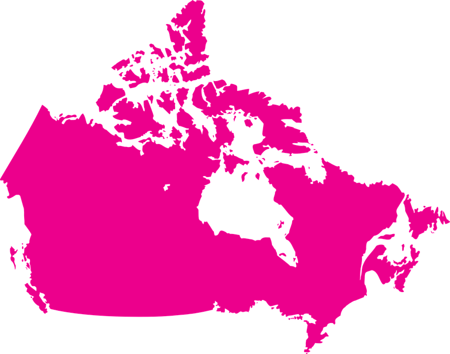 North, America - - Map Of Canada (915x720), Png Download